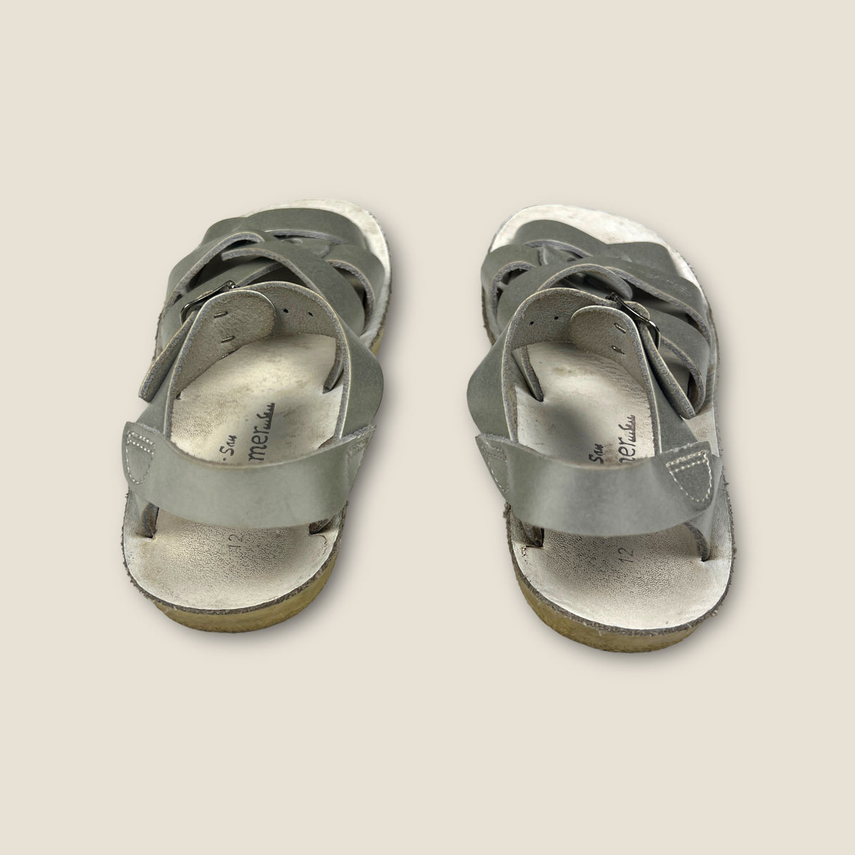 Silver Saltwater Sandals size 12